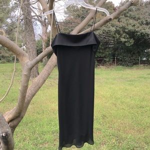 Elegant Black Spaghetti Strap Dress